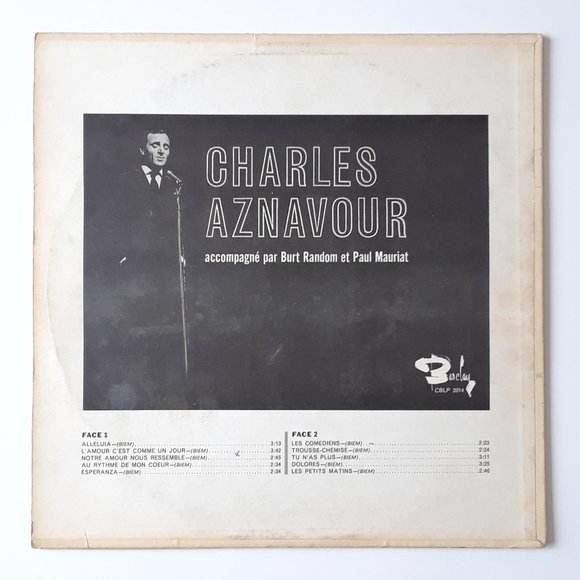 Charles Aznavour. accompagné par Burt Random et Paul Mauriat. 1962 - Picture 2 of 4